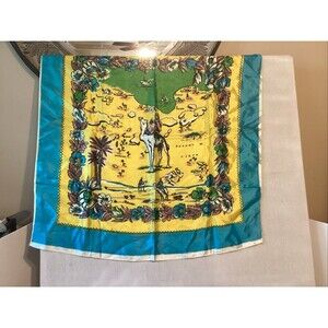 vintage scarf desert camel floral 34”x33” multicolored
